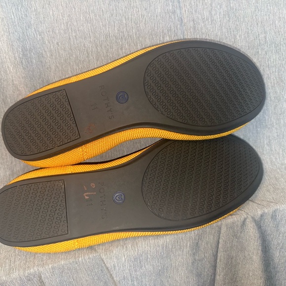 Rothy's Mustard Yellow Flats with Blue Trim - Picture 5 of 7